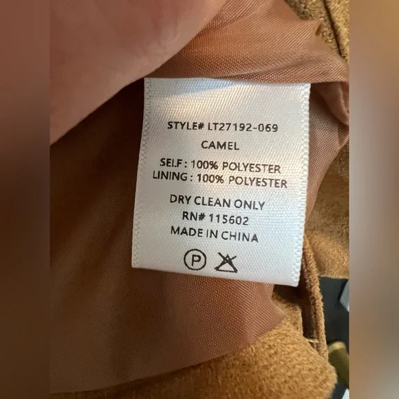 VICI Even Ember Suede Fringe Jacket in Camel, Size Small - Picture 12 of 12